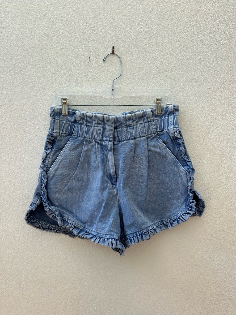 SEA denim ruffle shorts